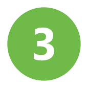 The number three in green circle