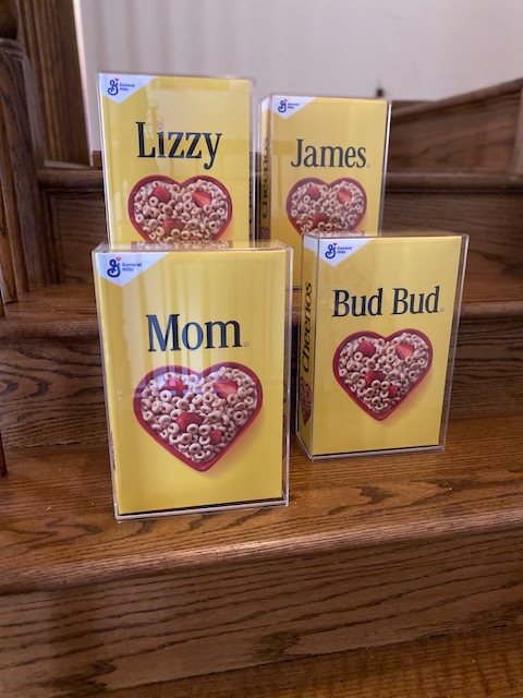 front of custom cheerios boxes