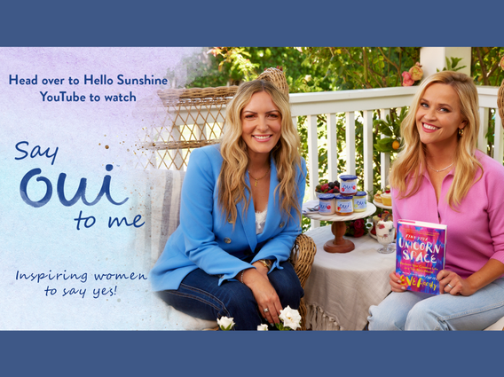 Oui by Yoplait promo graphic with Reese Witherspoon and Eve Rodsky