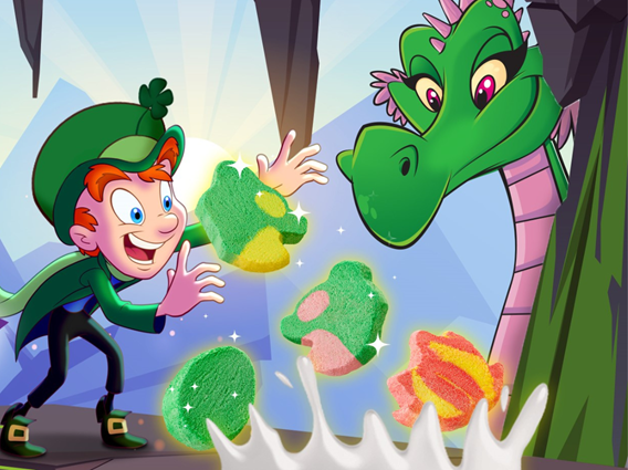 Lucky and a dragon with new hidden dragon marshmallow gems
