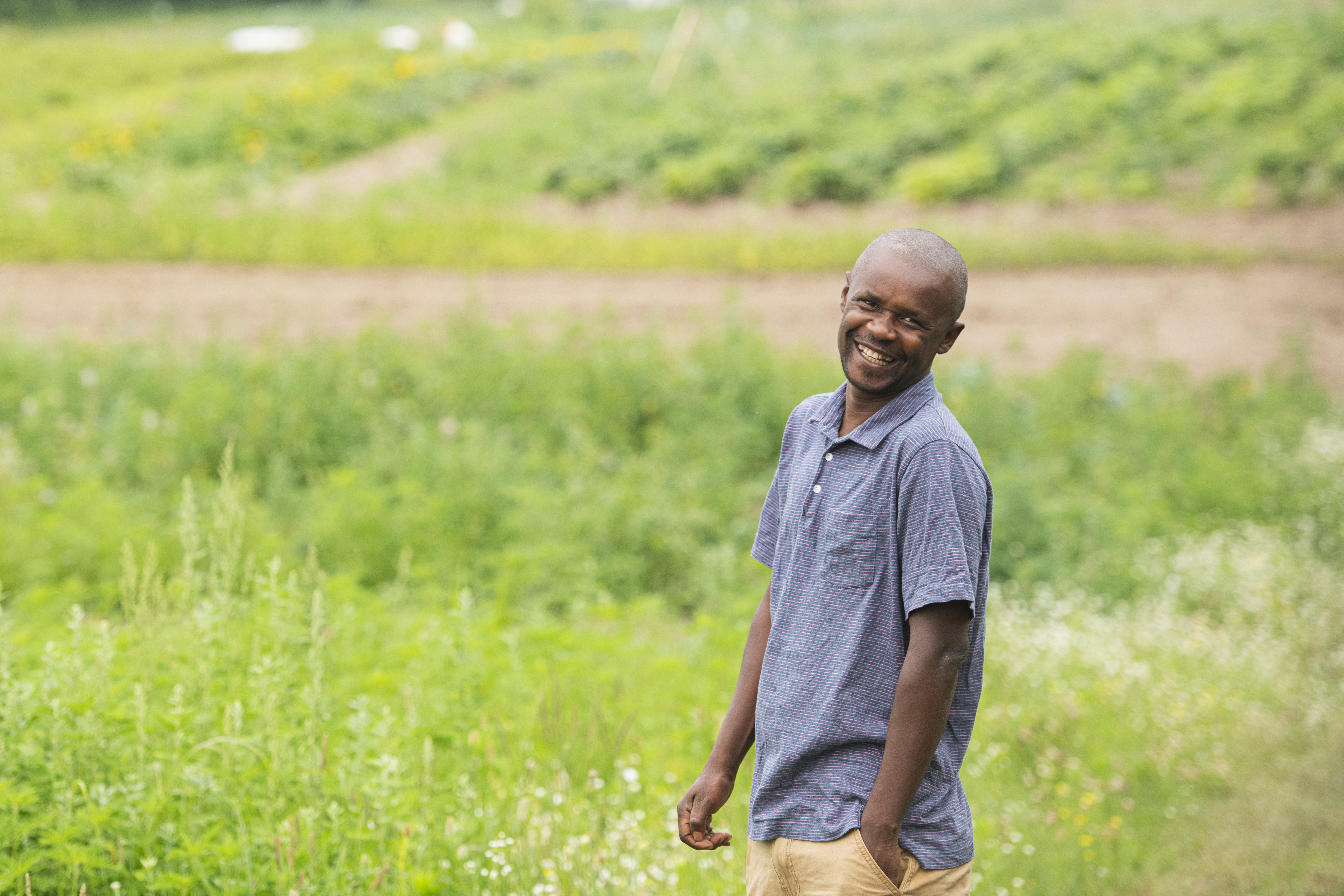 Moses Momanyi, owner of Dawn to Dusk Farm in Minnesota, and growing partner of The Good Acre